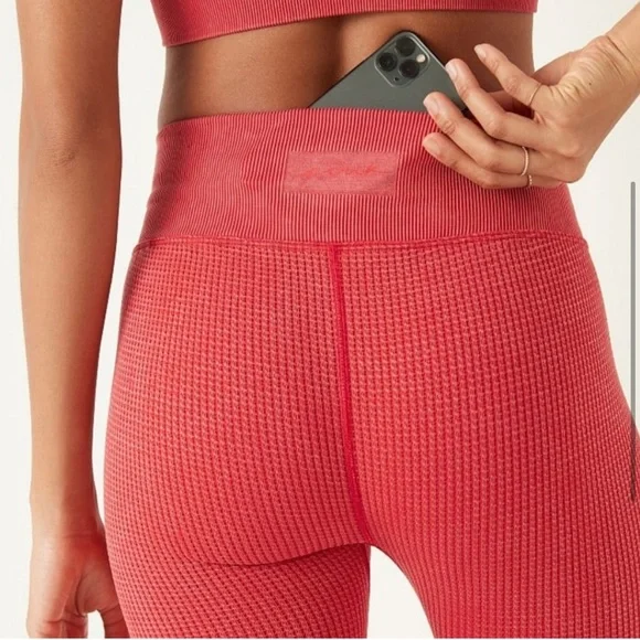 NWT Victoria's Secret Pink Light Blue High Waist Seamless Waffle Leggings Tights - Picture 2 of 11